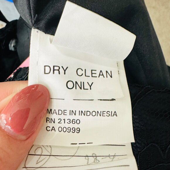 Mori Lee Madeline Gardner Black Lace Sleeveless Convertible Mini Dress Size 14 - Picture 10 of 12